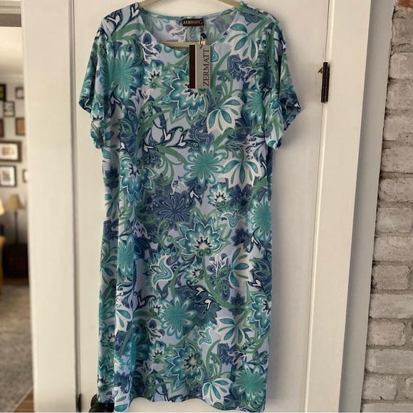 Zermatt Floral Short Sleeve Dress Woman’s Dress Size XL - Picture 1 of 9